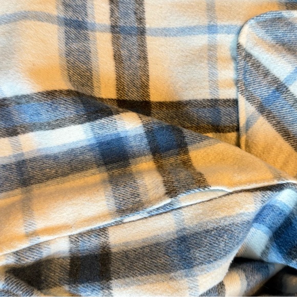 Streetwear Society M Blue White Plaid Oversized Shirt Jacket Coat Pockets Casual - Picture 6 of 8